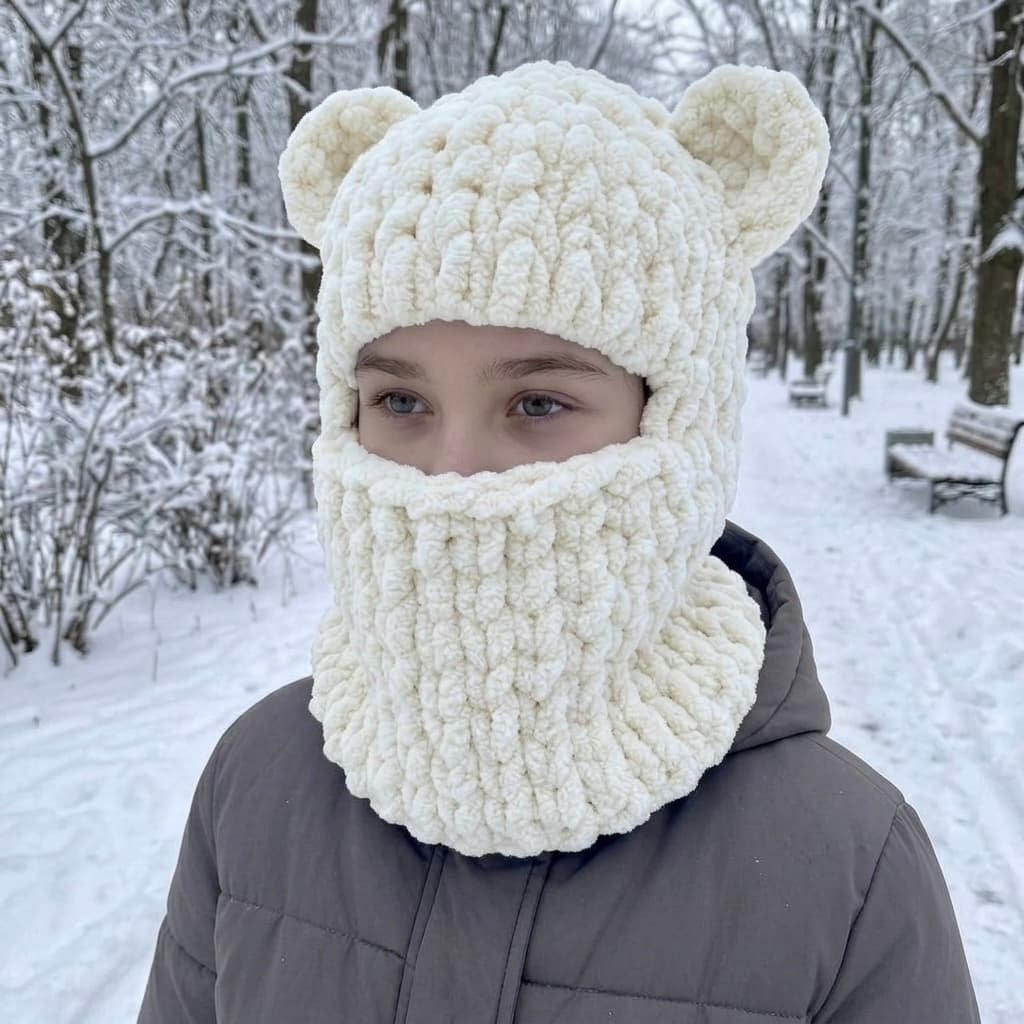 Плюшева балаклава Ведмедик