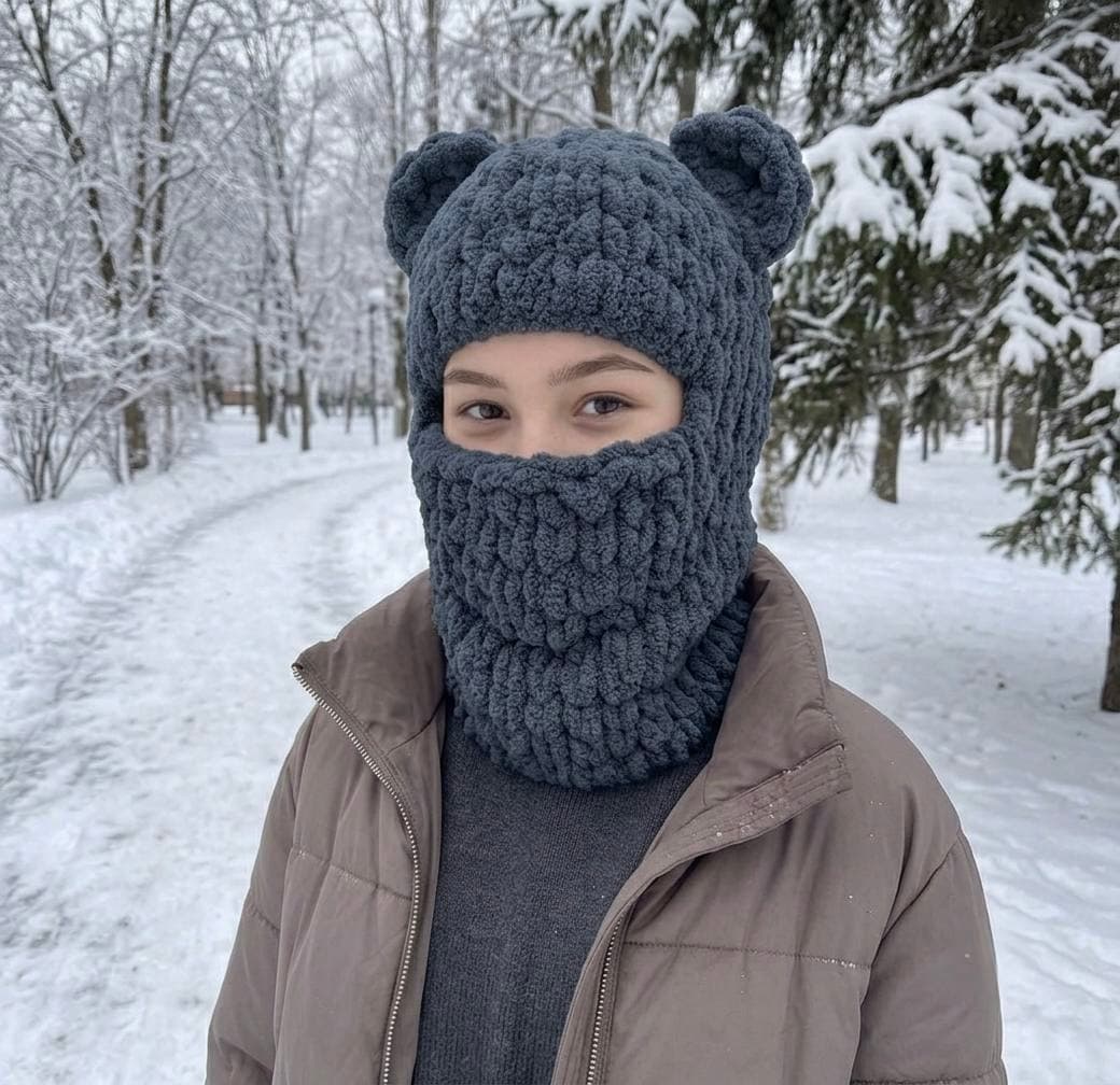 Плюшева балаклава Ведмедик