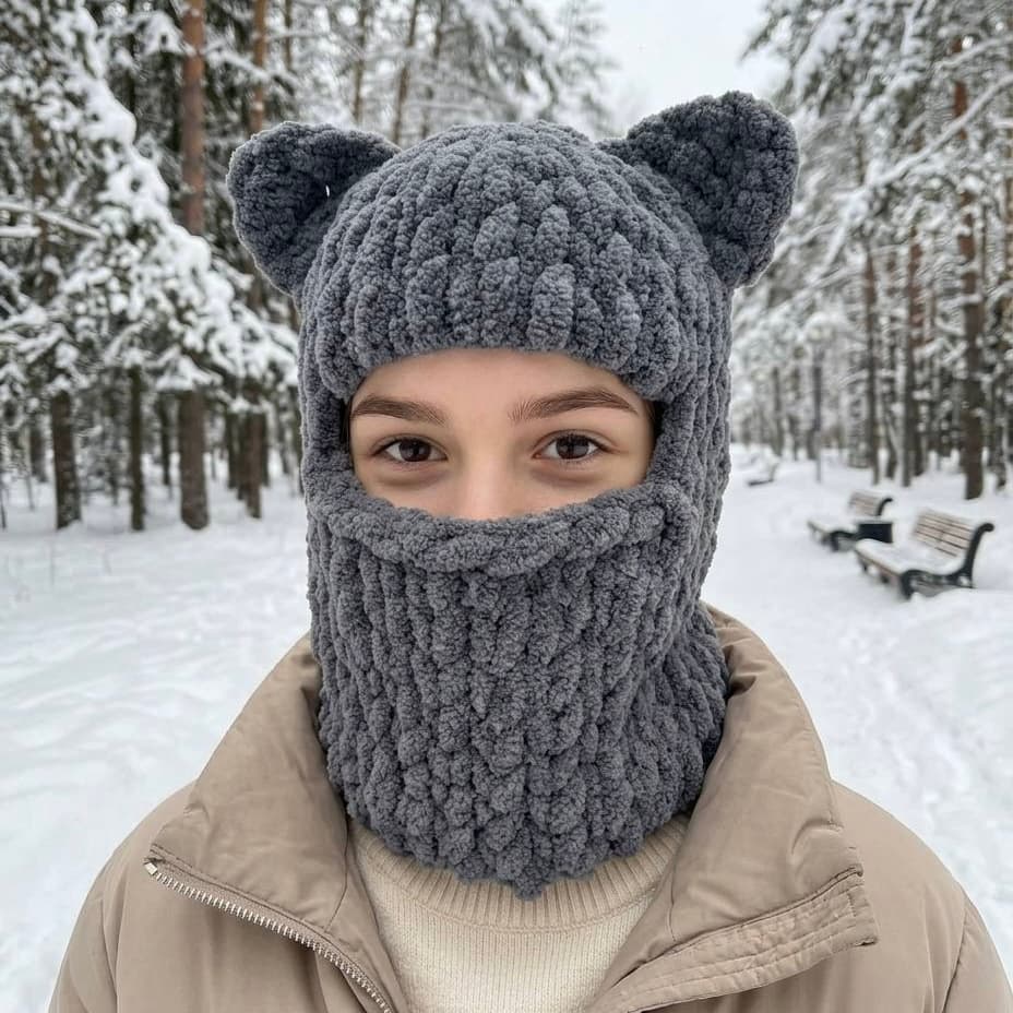 Плюшева балаклава Котик