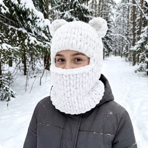 Плюшева балаклава Ведмедик