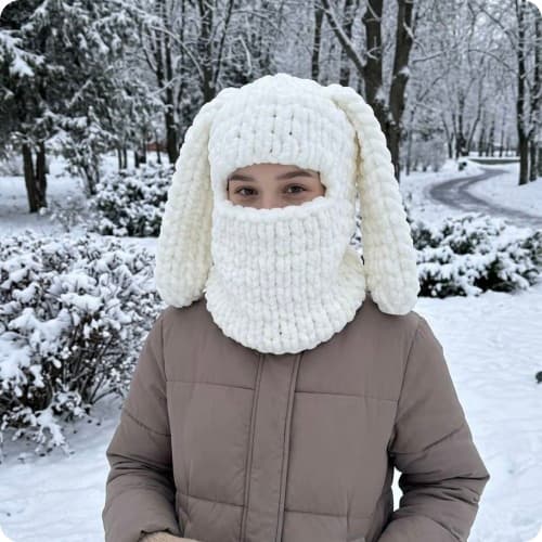 Плюшева балаклава Зайчик